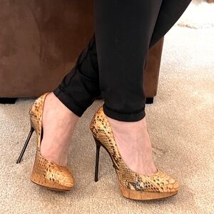 Lanvin Python Platform Heels Sz 37